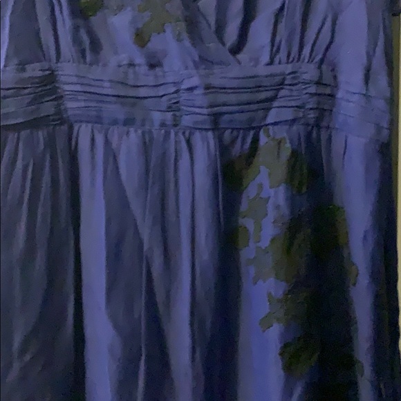 Anthropologie navy dress with floral appliqué - Picture 3 of 5